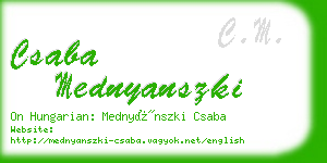 csaba mednyanszki business card